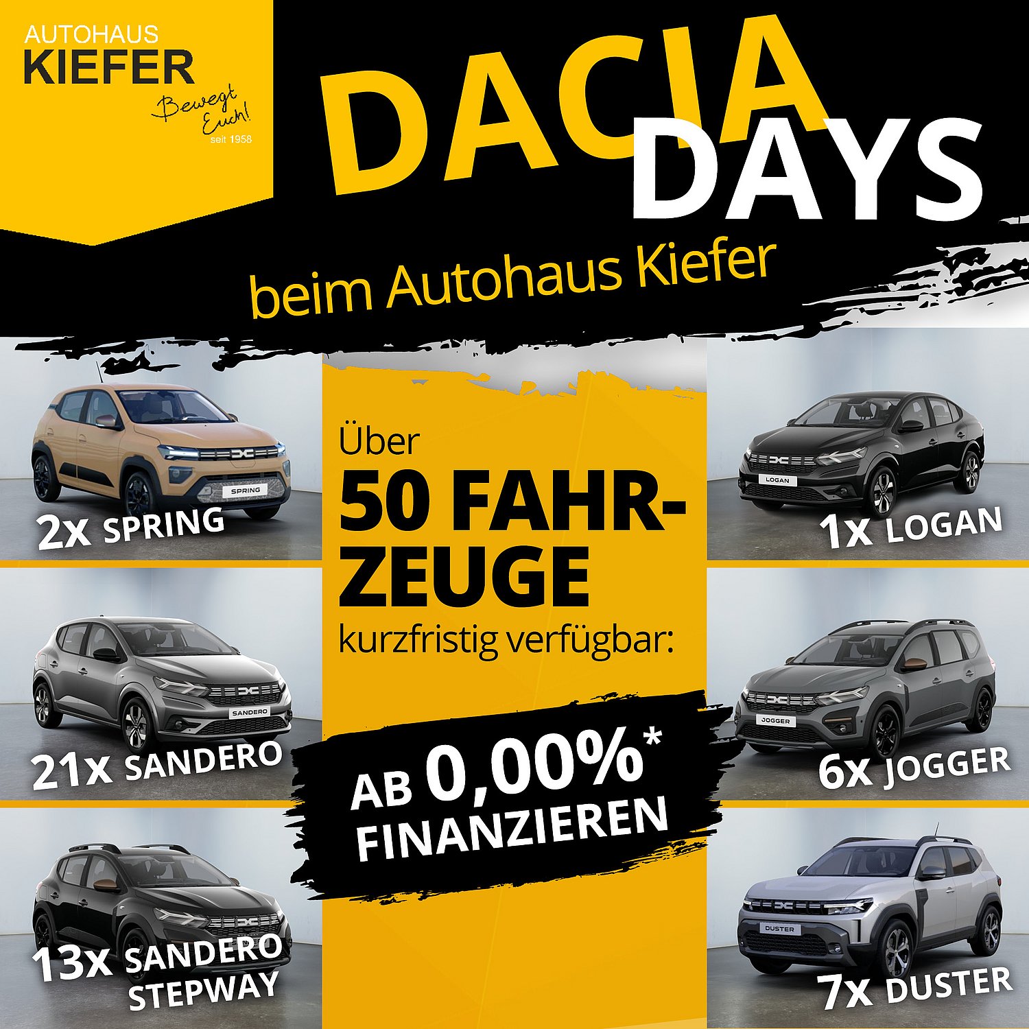 Autohaus Kiefer- Alle Dacia Modelle auf einen Blick